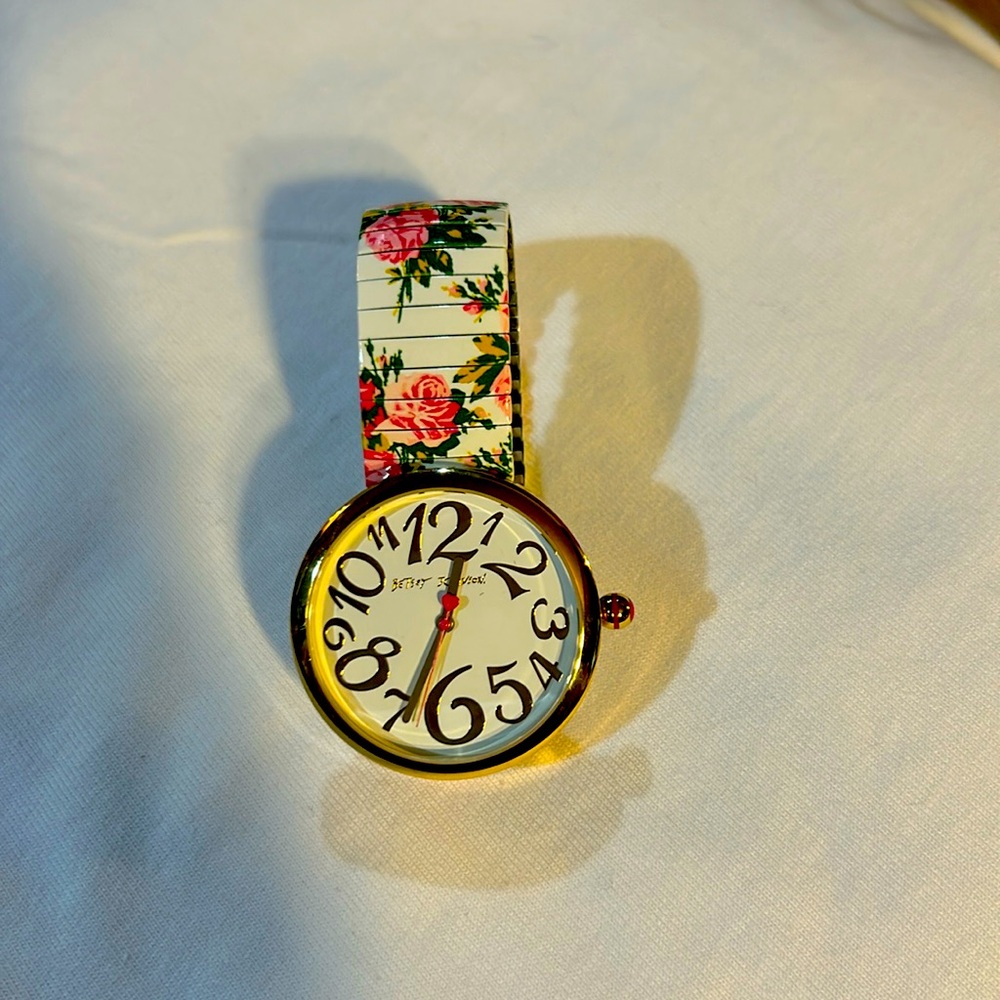 White, Green & Pink Betsey Johnson flexible watch in great condition!!!